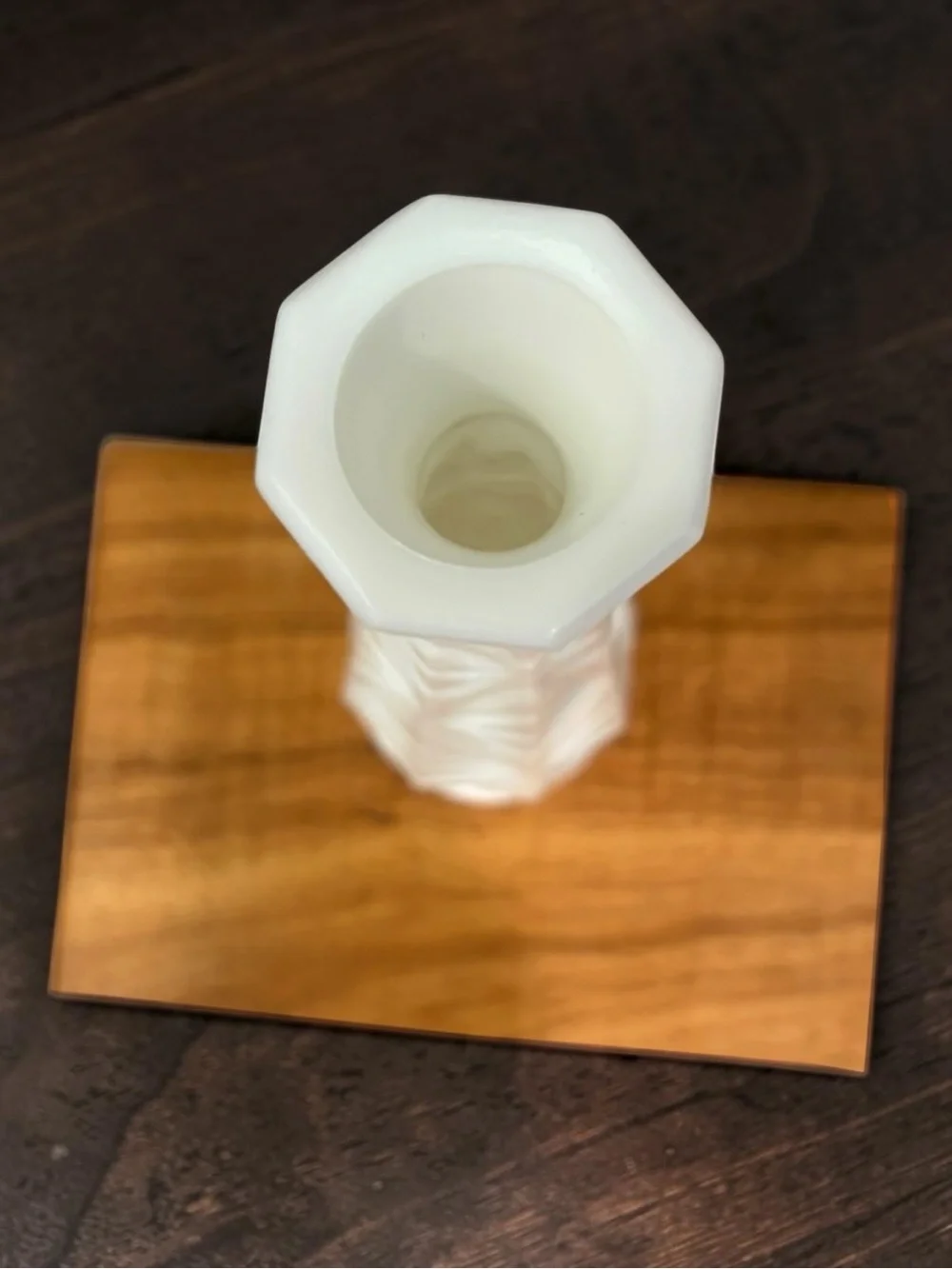 Vintage Hoosier Glass White Milk Glass 9 Inch Starburst Pattern MCM Bud Vase EUC